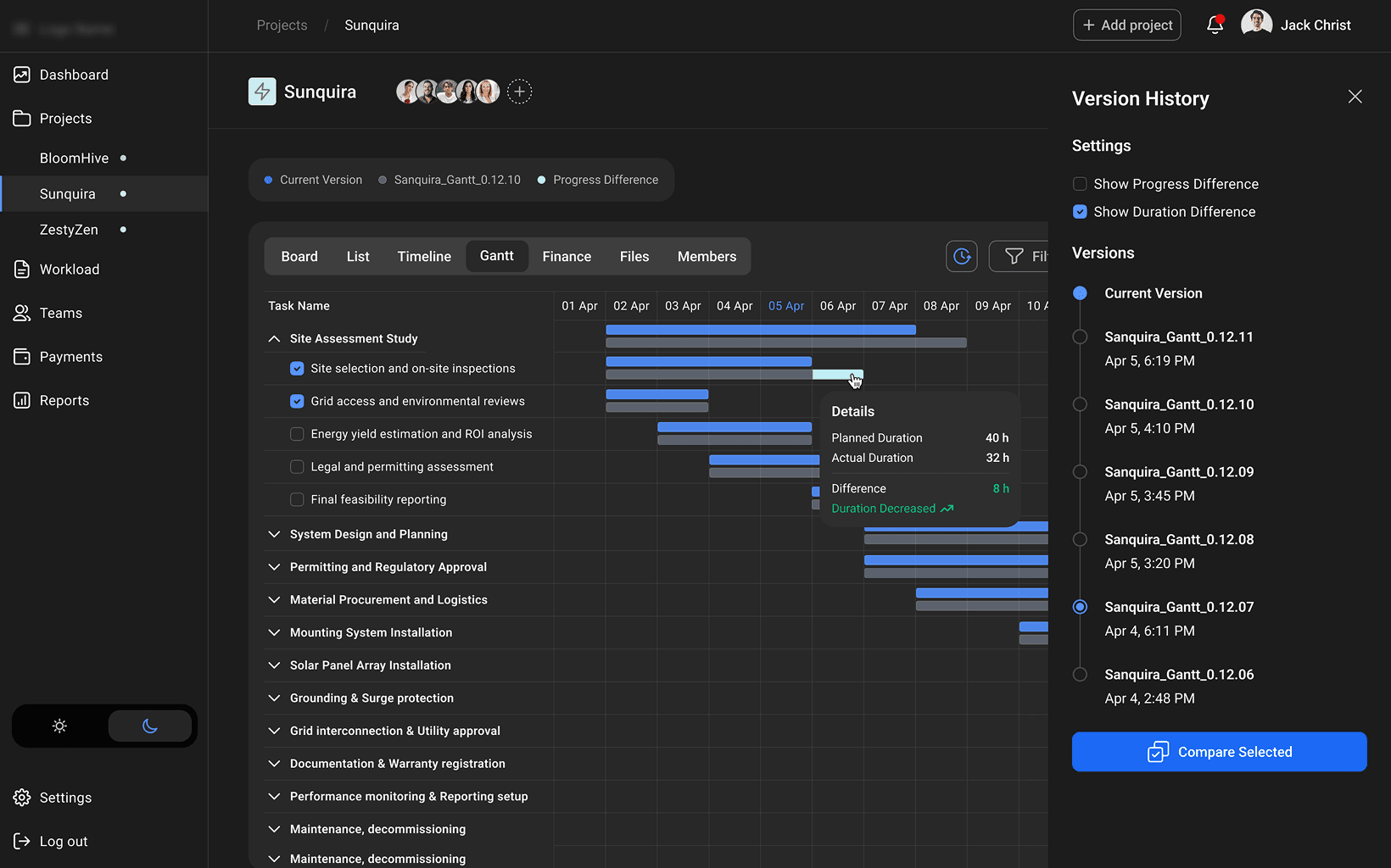 Renewable Energy Project Management Gantt Software