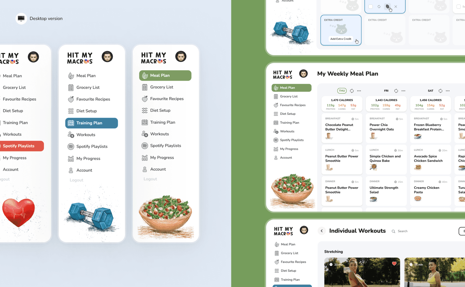 Fitness and sports web dashboard design